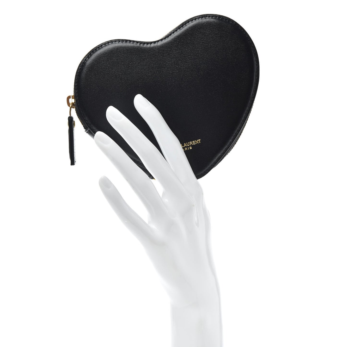 Calfskin Nylon Heart Foldable Tote Bag Black