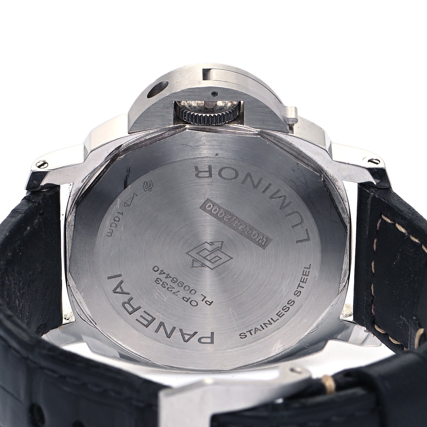 Stainless Steel Alligator 44mm Luminor Logo 1950 Automatic Watch Black PAM01084
