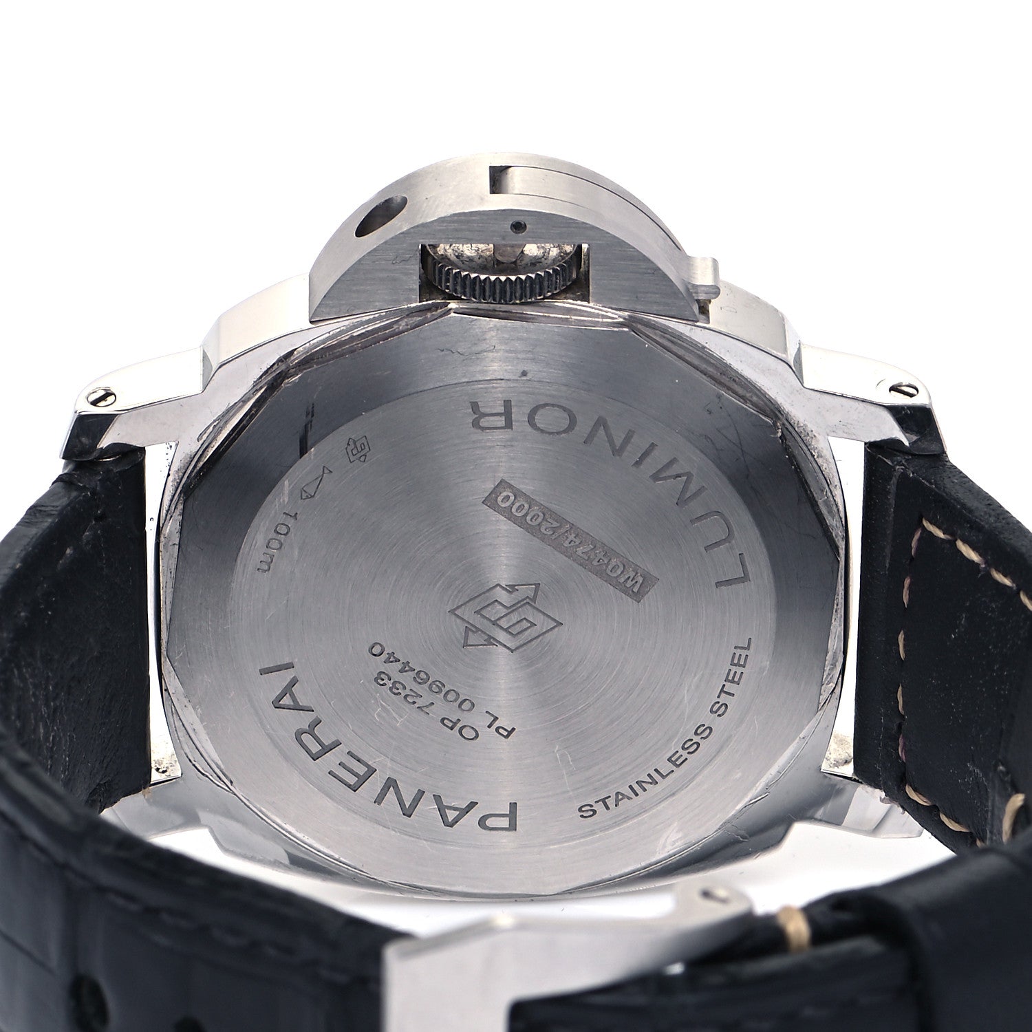 Panerai Stainless Steel Alligator 44mm Luminor Logo 1950 Automatic Watch Black PAM01084 4 of 5