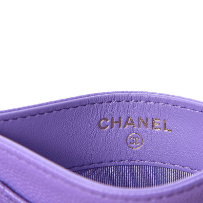 Chanel Caviar Quilted Card Holder Purple 4 of 9