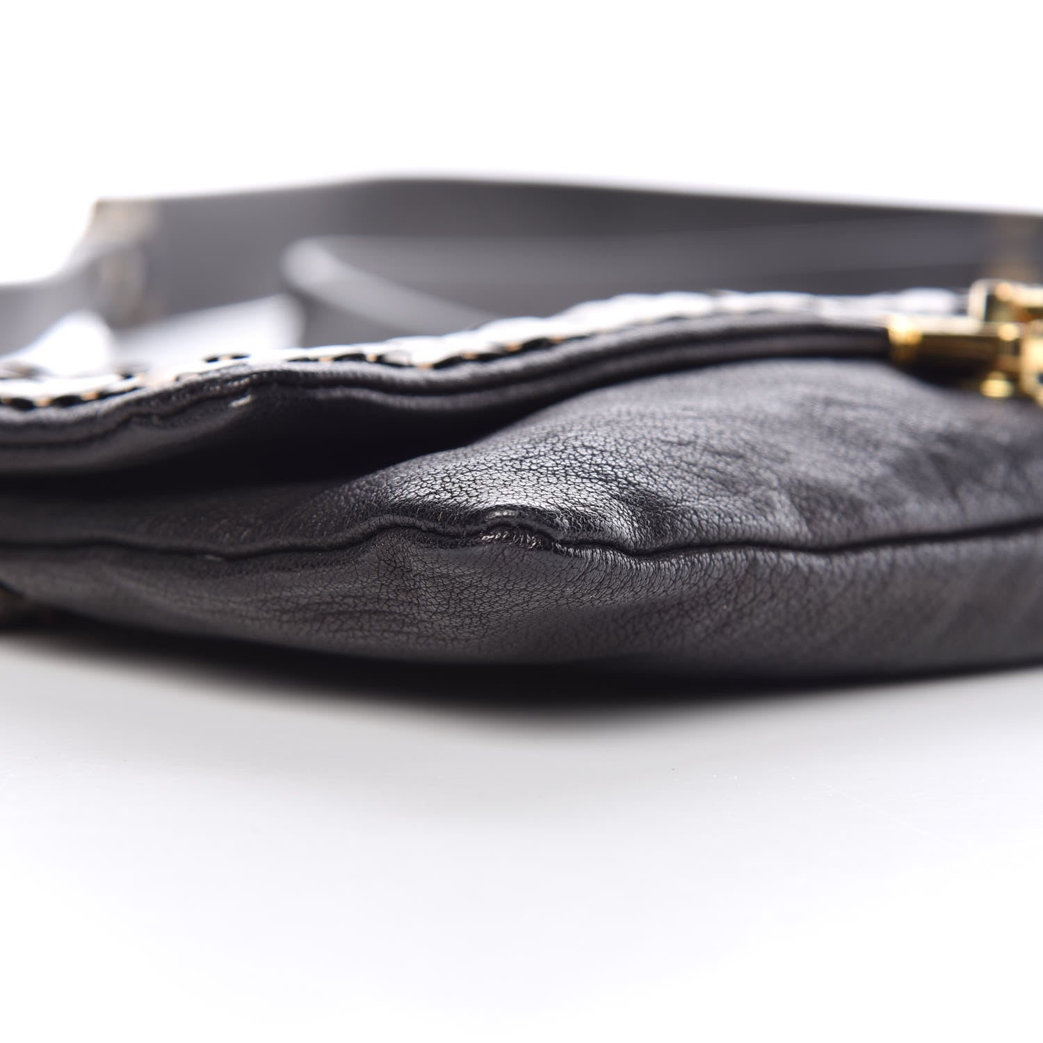 Lanvin Calfskin Studded Shoulder Bag Black 7 of 8