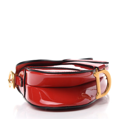 Christian Dior Patent Mini Saddle Bag Red 4 of 10