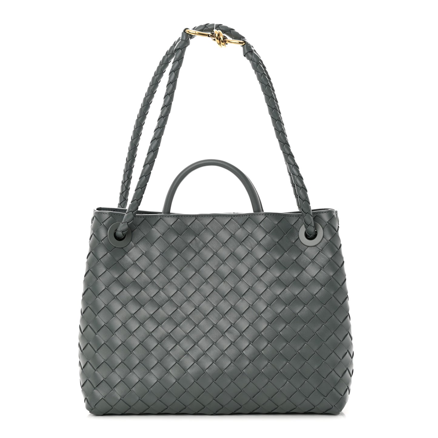 Nappa Intrecciato Medium Andiamo Shoulder Bag Slate