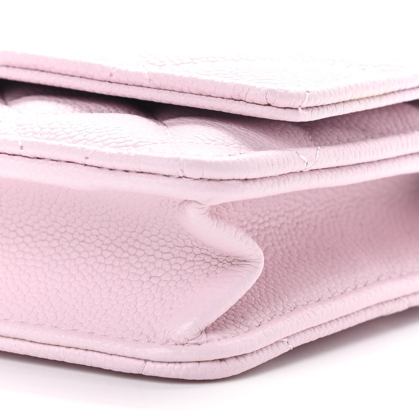 Caviar Quilted Tiny CC Wallet On Chain WOC Light Pink