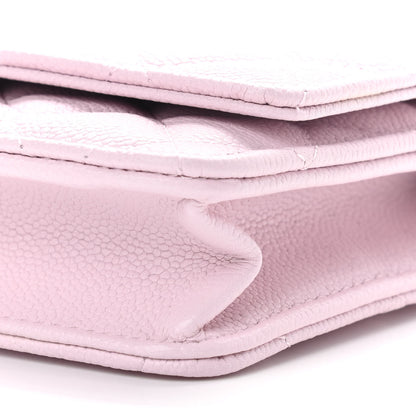 Chanel Caviar Quilted Tiny CC Wallet On Chain WOC Light Pink 10 of 11