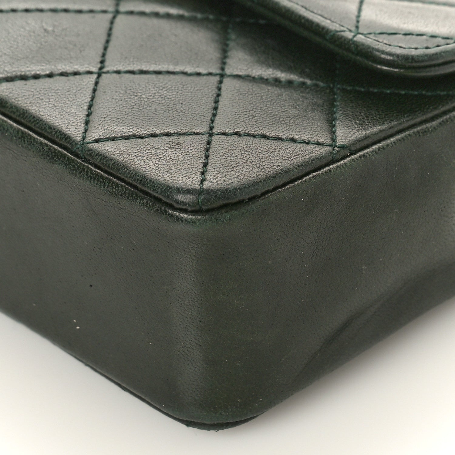 Chanel Lambskin Quilted Extra Mini Square Flap Green 9 of 10