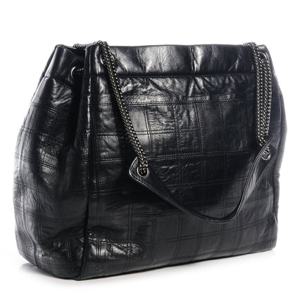 Chanel Lambskin Square Stitched LAX Accordian Hobo Large Black 3 of 7