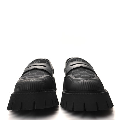 Gucci Monogram Jumbo GG Miro Soft Calfskin Mens Lug Sole Loafers 10 Black 2 of 8