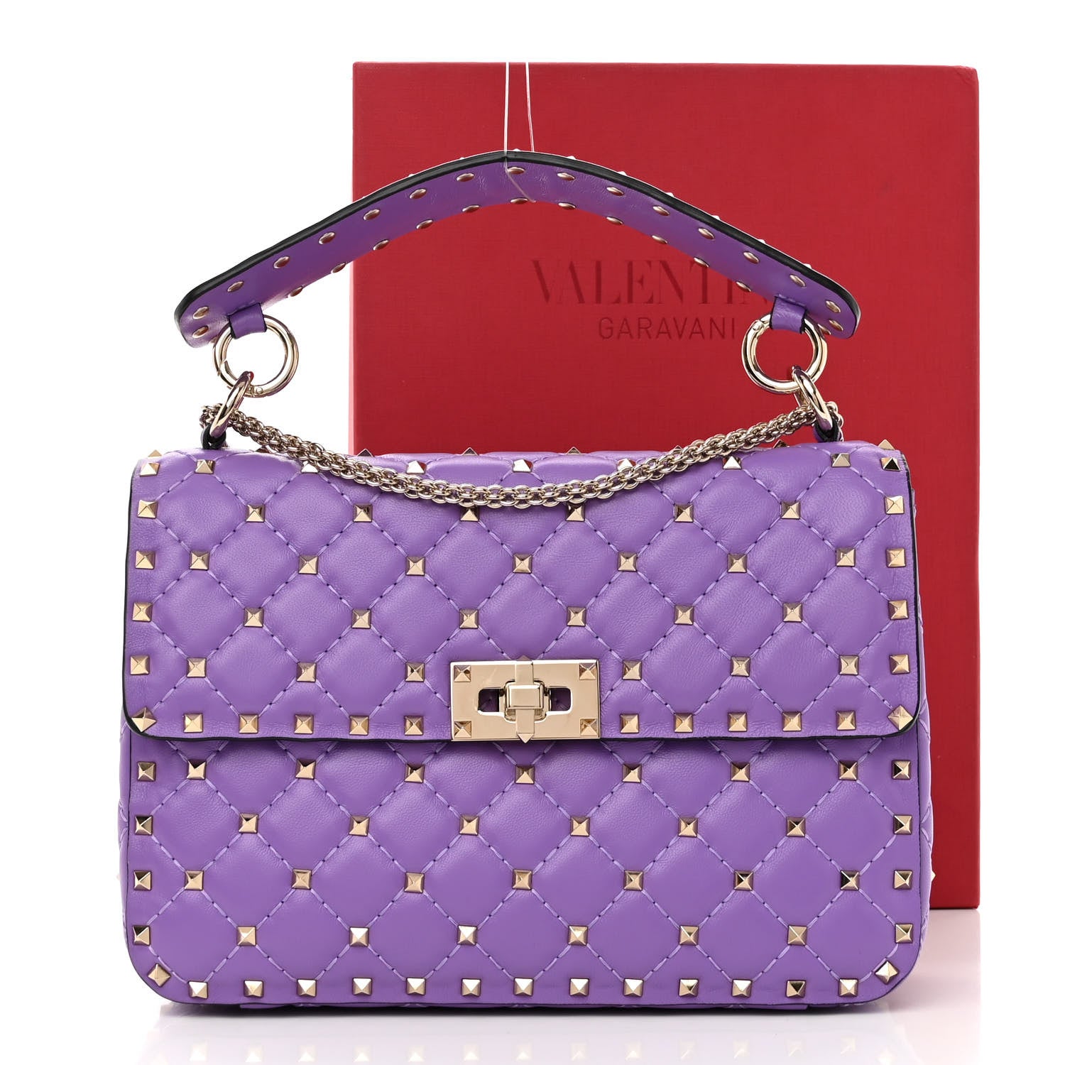 Valentino Garavani Nappa Medium Rockstud Spike Shoulder Bag Glicine 11 of 11