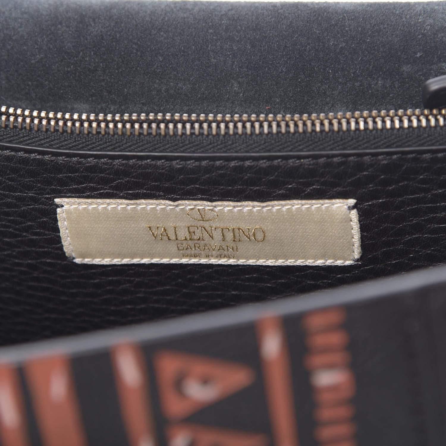Valentino Garavani Calfskin Tribal Rockstud Shoulder Bag Black 6 of 9