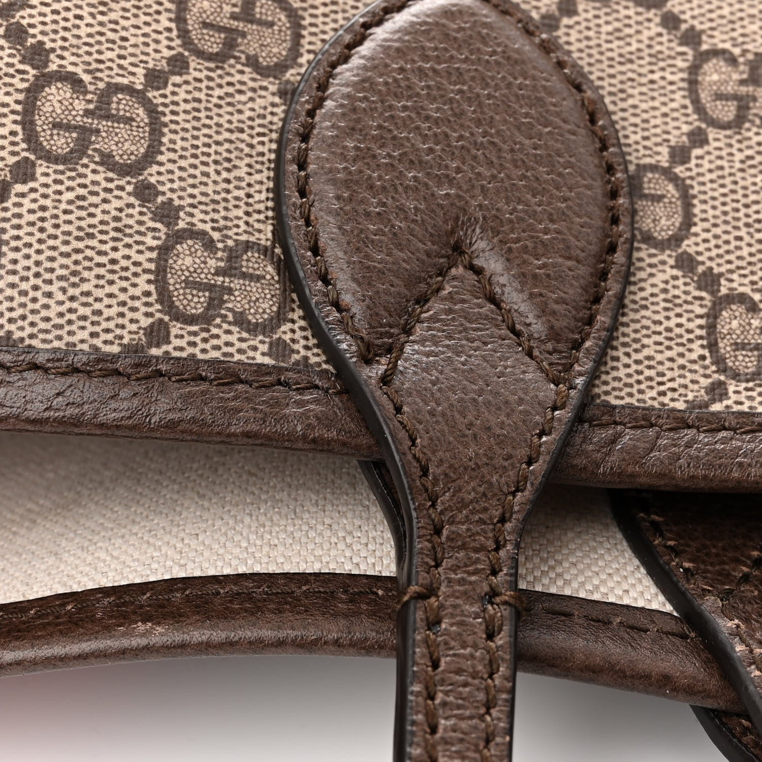Gucci GG Supreme Monogram Textured Dollar Calfskin Web Large Ophidia Tote Beige Ebony New Acero 13 of 17