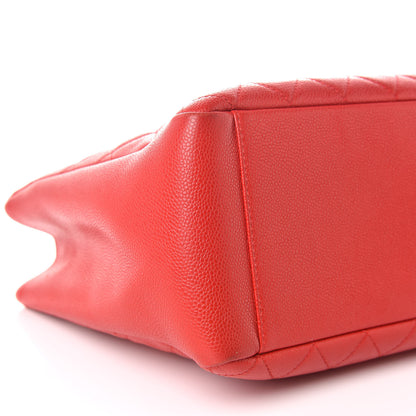 Chanel Caviar Quilted Grand Shopping Tote GST Red 5 of 16