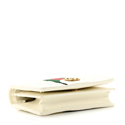 Gucci Calfskin Web Trapuntata GG Card Case Wallet Off White 4 of 8