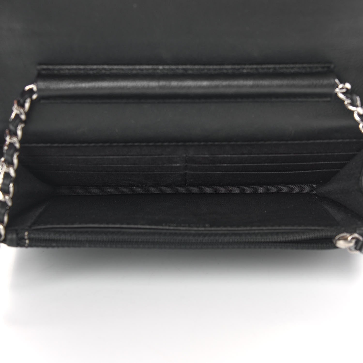 Chanel Caviar Camellia Embossed Wallet On Chain WOC Black 4 of 8