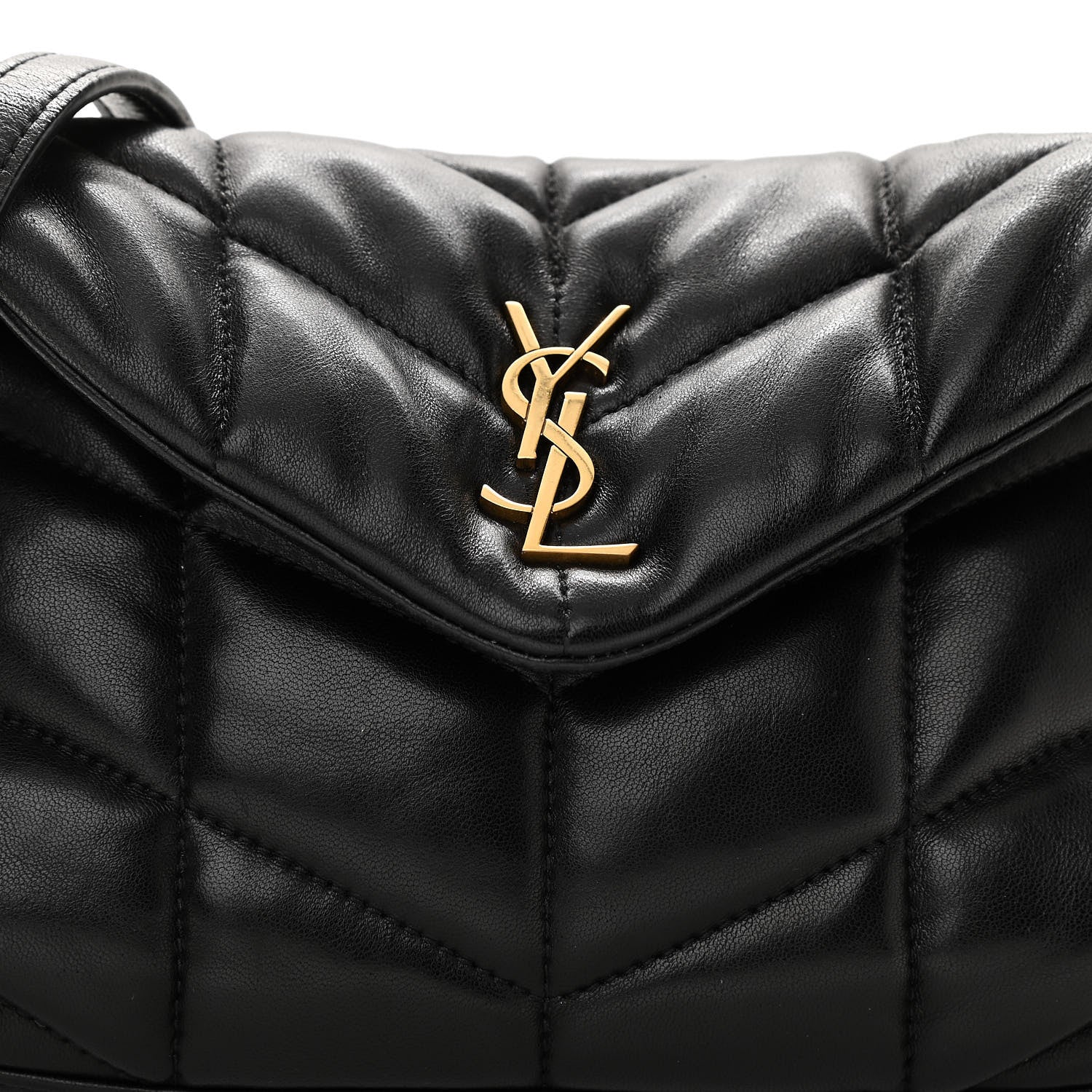 Saint Laurent Lambskin Quilted Toy Loulou Puffer Monogram Chain Satchel Black 7 of 10