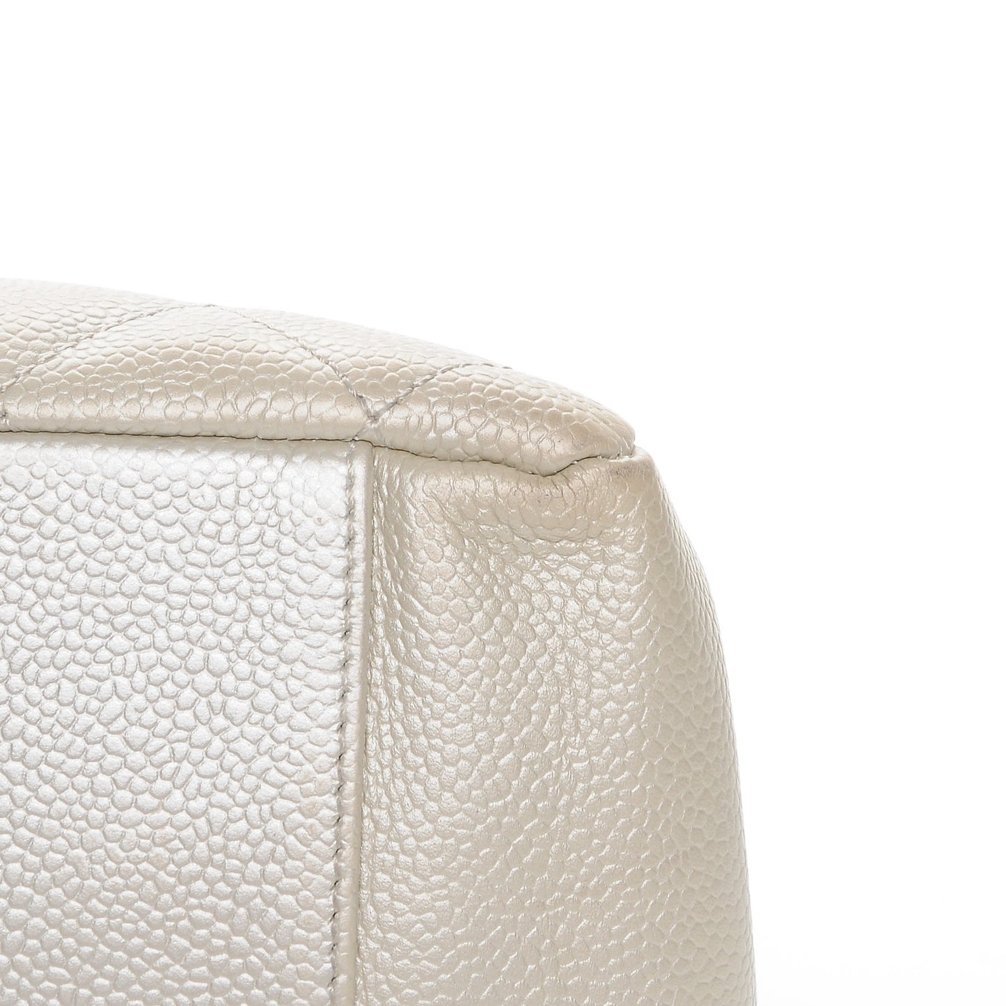 Caviar Quilted Grand Shopping Tote GST Pearl