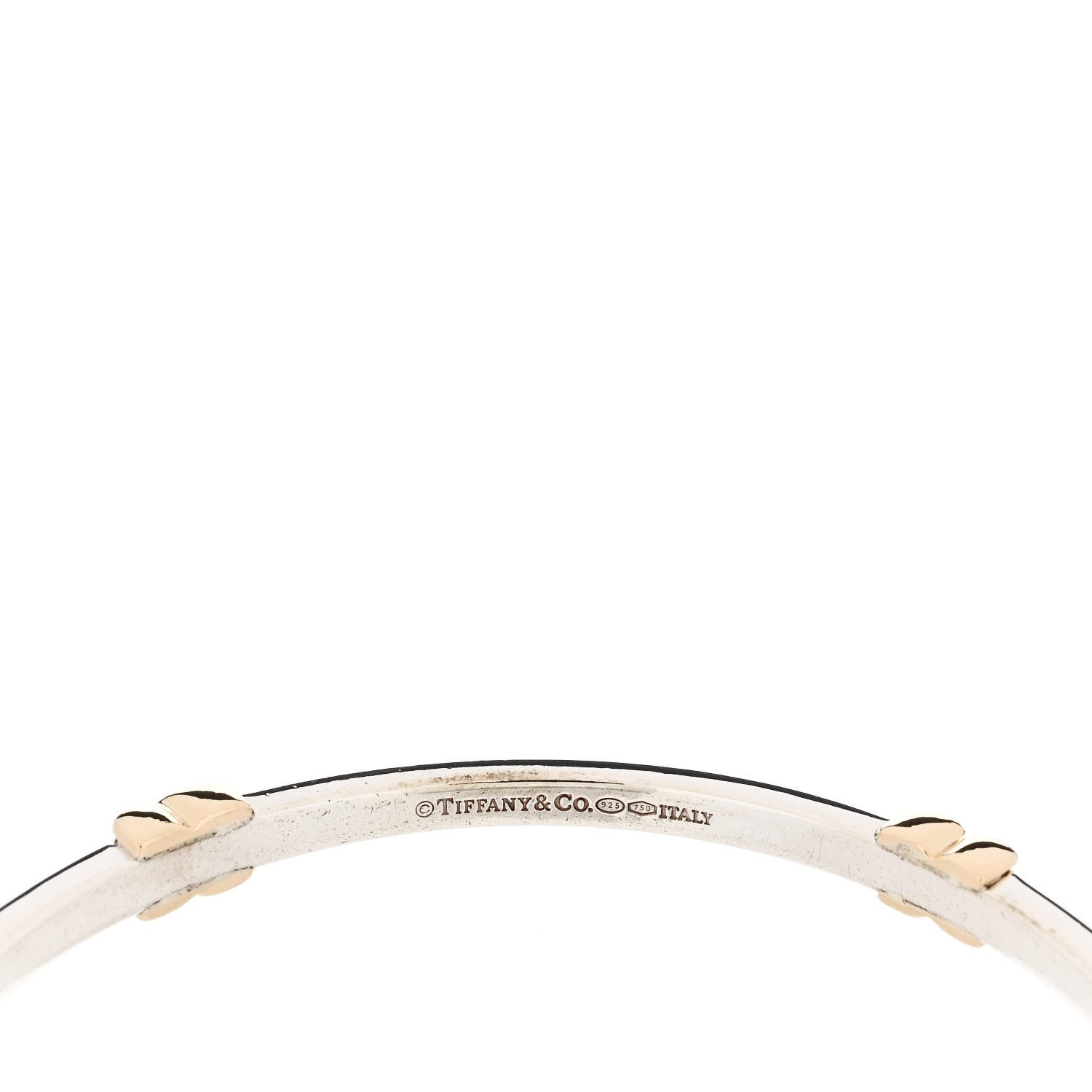 Tiffany Sterling Silver 18K Yellow Gold Signature X Bangle Bracelet 3 of 3