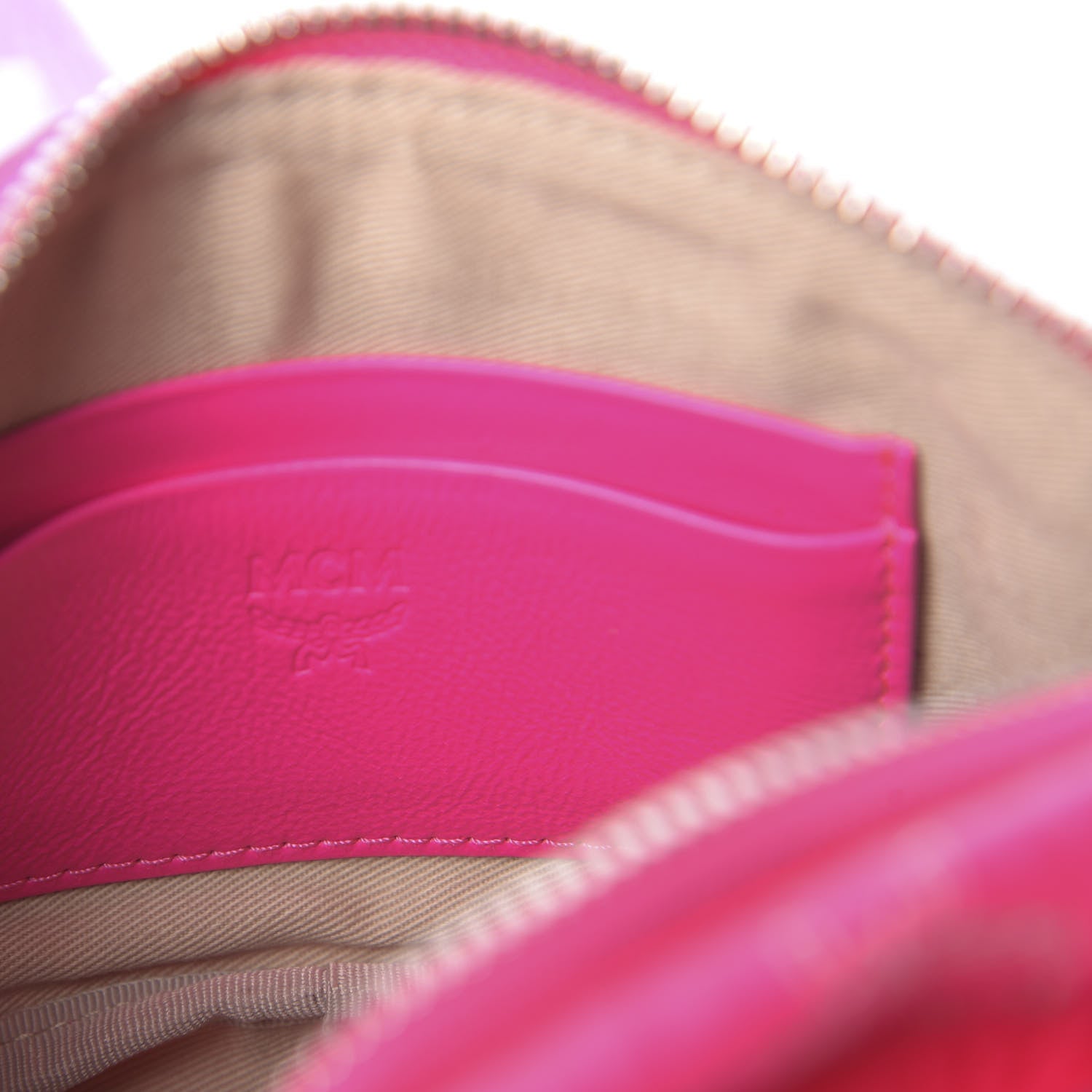 MCM Visetos Small Original Crossbody Bag Neon Pink 9 of 10