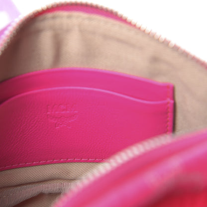 MCM Visetos Small Original Crossbody Bag Neon Pink 9 of 10