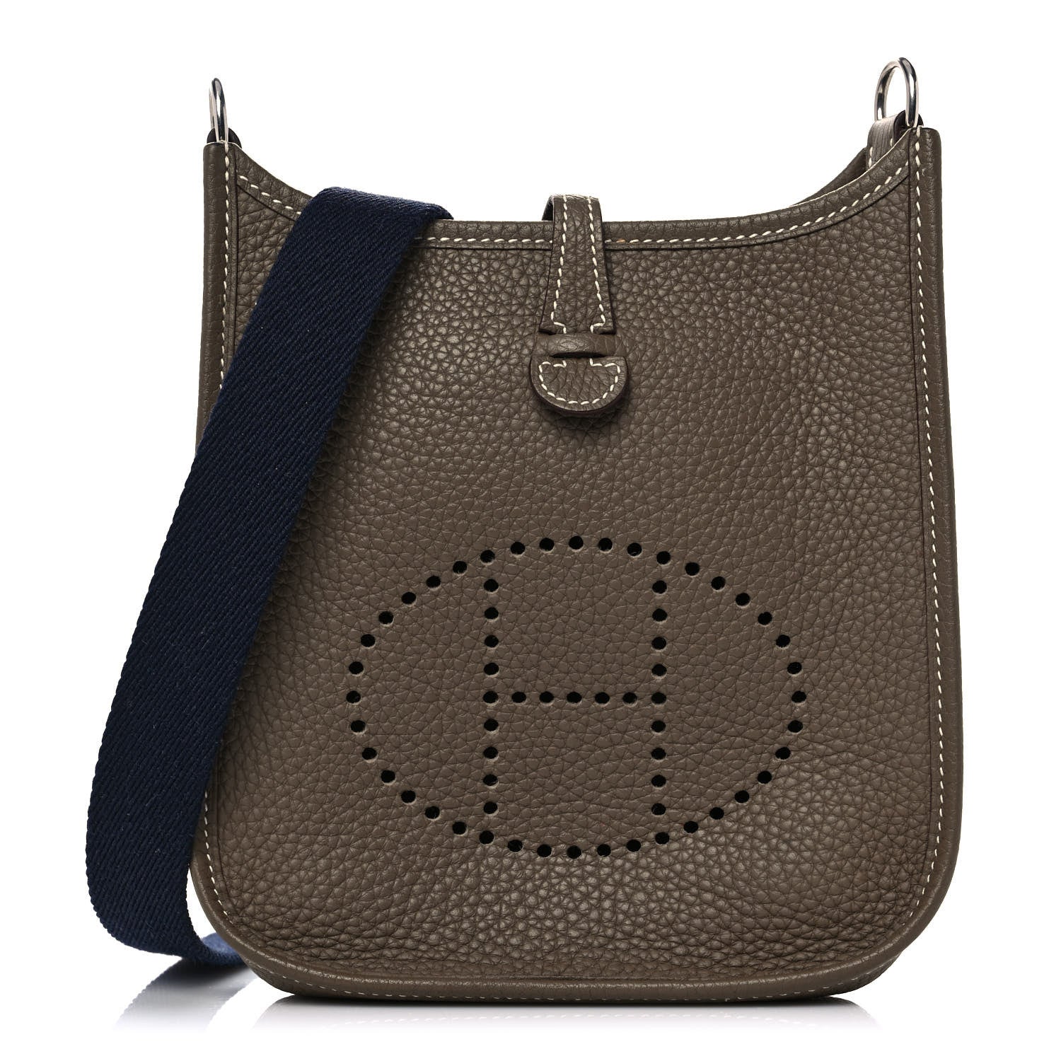 Hermes Taurillon Clemence Amazone Evelyne TPM Etoupe Bleu Indigo 1 of 14