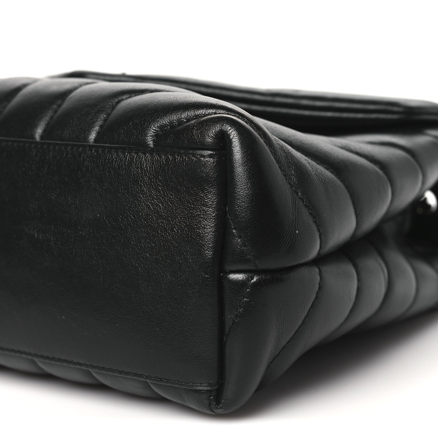 Saint Laurent Calfskin Y Quilted Monogram Monochrome Small Loulou Chain Satchel Black 10 of 12