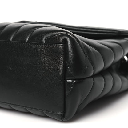 Saint Laurent Calfskin Y Quilted Monogram Monochrome Small Loulou Chain Satchel Black 10 of 12