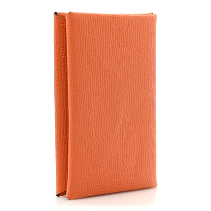 Hermes Epsom Horseshoe Verso Calvi Card Case Orange Vert Vertigo 3 of 10