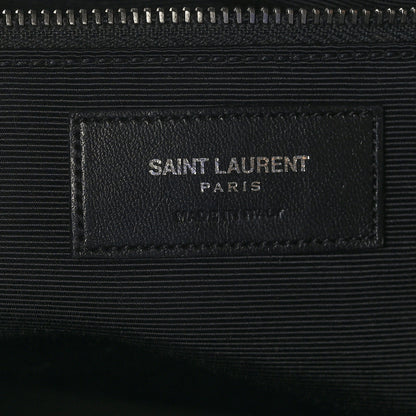Saint Laurent Sheepskin Matelasse Chevron Large Monogram Shopping Bag Black 6 of 8