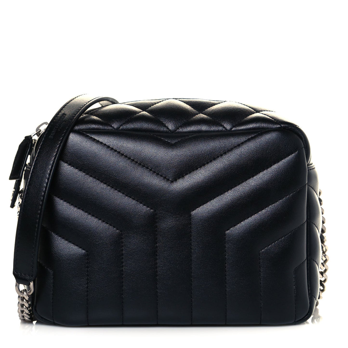 Calfskin Y Quilted Monogram Small Loulou Bowling Bag Black
