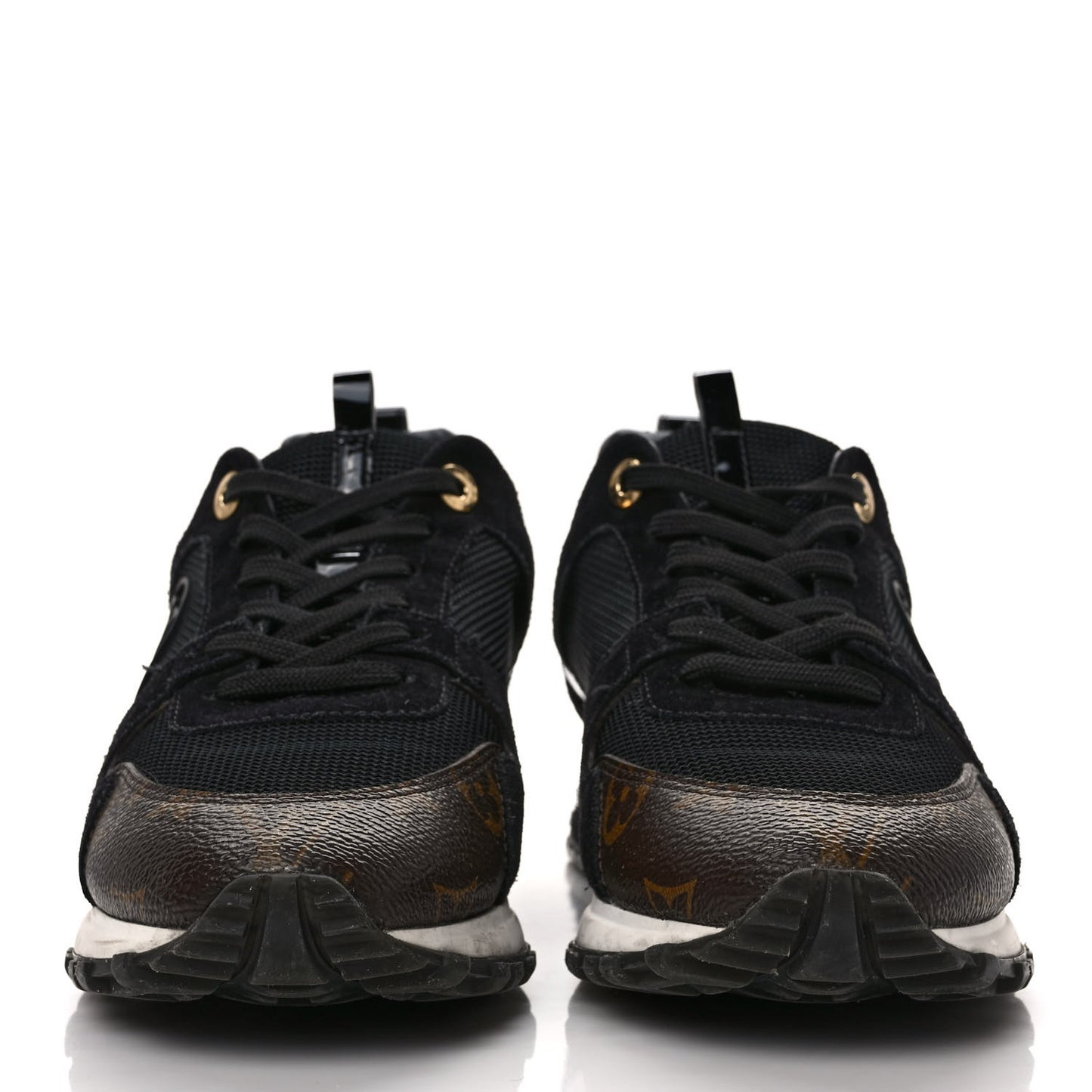 Suede Monogram Run Away Sneakers 38.5 Black
