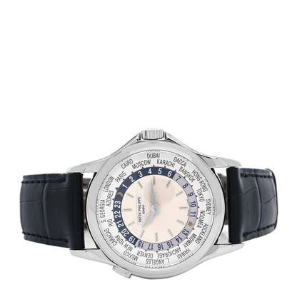 Patek Philippe 18K White Gold Alligator 37mm Complications World Time Automatic Watch 5110G-001 2 of 6