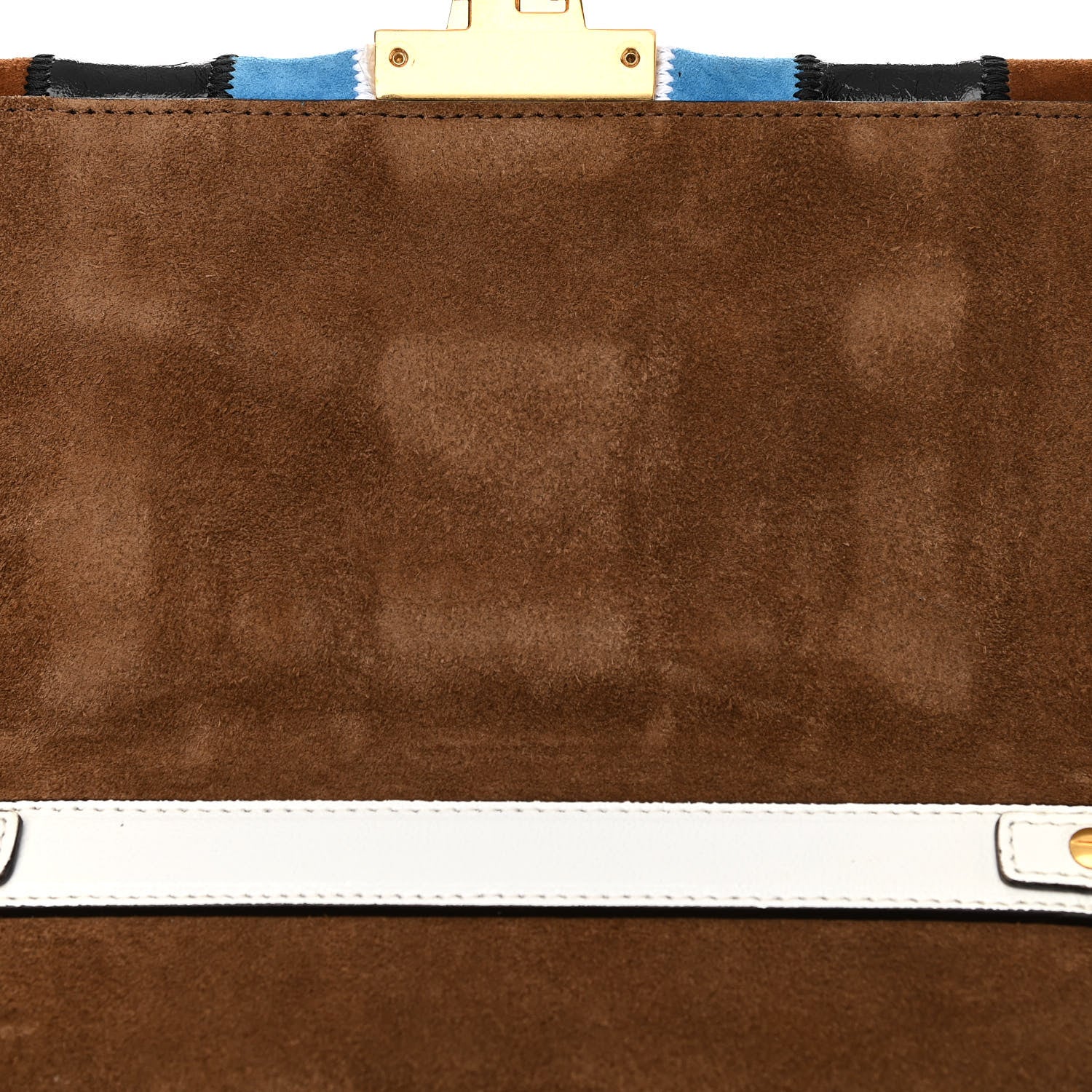 Fendi Agnello Old Shine Chamois F is Fendi Embossed Kan U Shoulder Bag White Nebula Multicolor 11 of 13