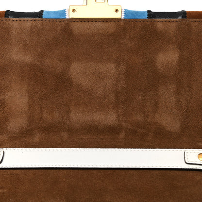 Fendi Agnello Old Shine Chamois F is Fendi Embossed Kan U Shoulder Bag White Nebula Multicolor 11 of 13