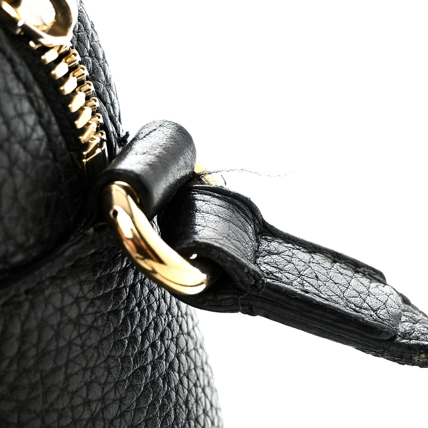 Pebbled Calfskin Small Soho Disco Bag Black