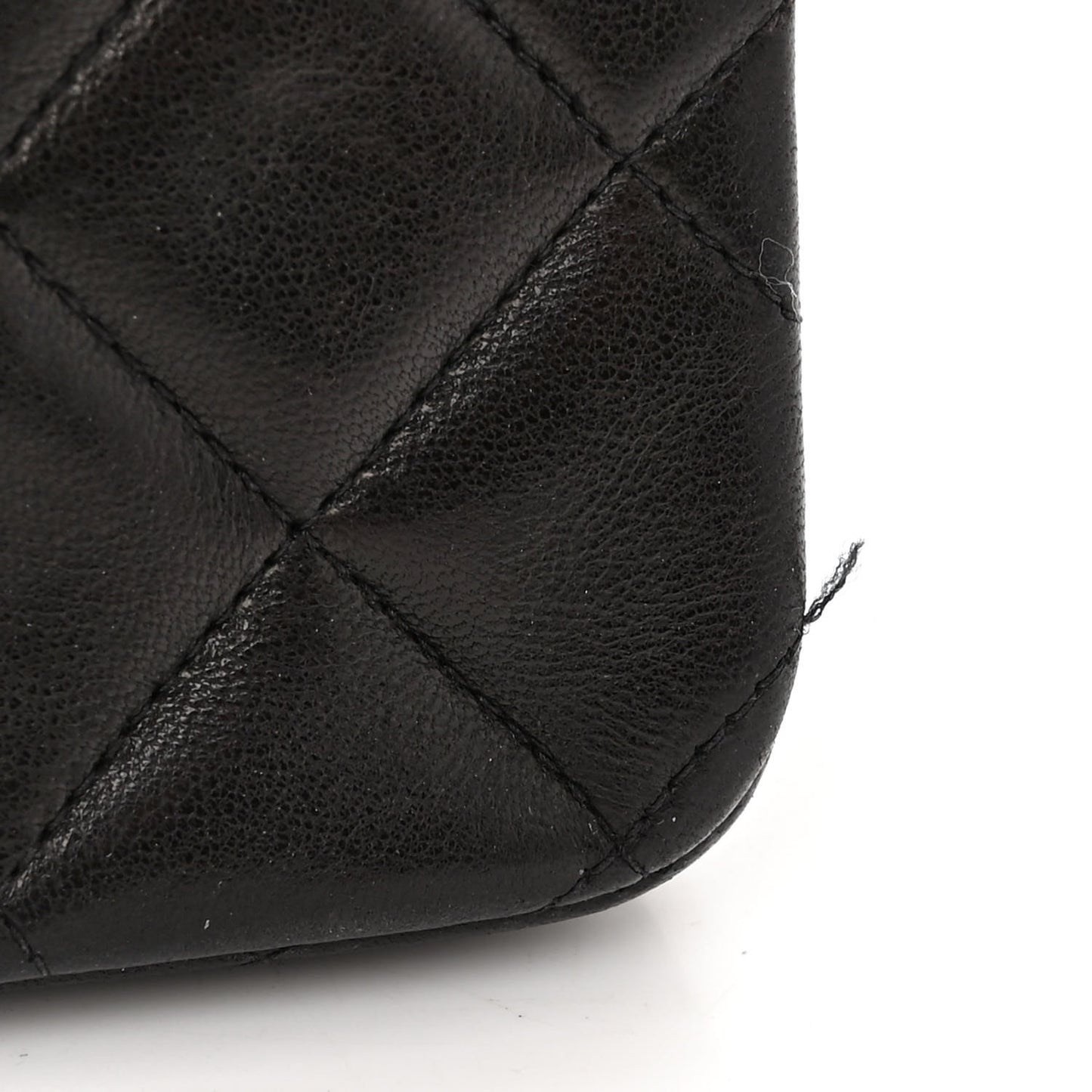 Lambskin Quilted Medium Double Flap Black