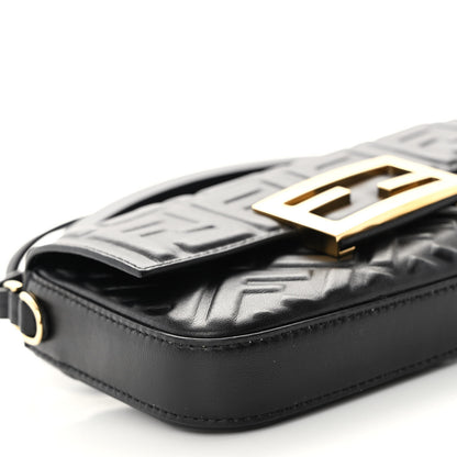Fendi Nappa FF 1974 Embossed Phone Baguette Black 8 of 9