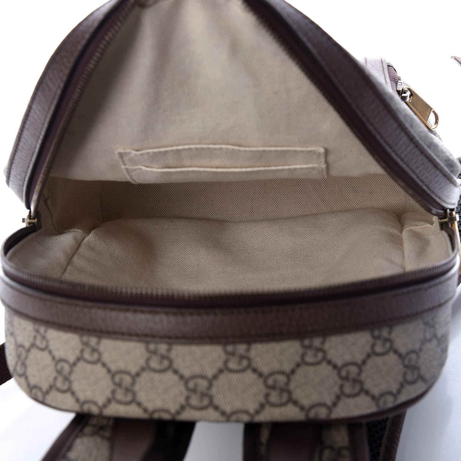 Gucci GG Supreme Monogram Calfskin Web Small Ophidia Day Backpack Beige Ebony New Acero 7 of 13