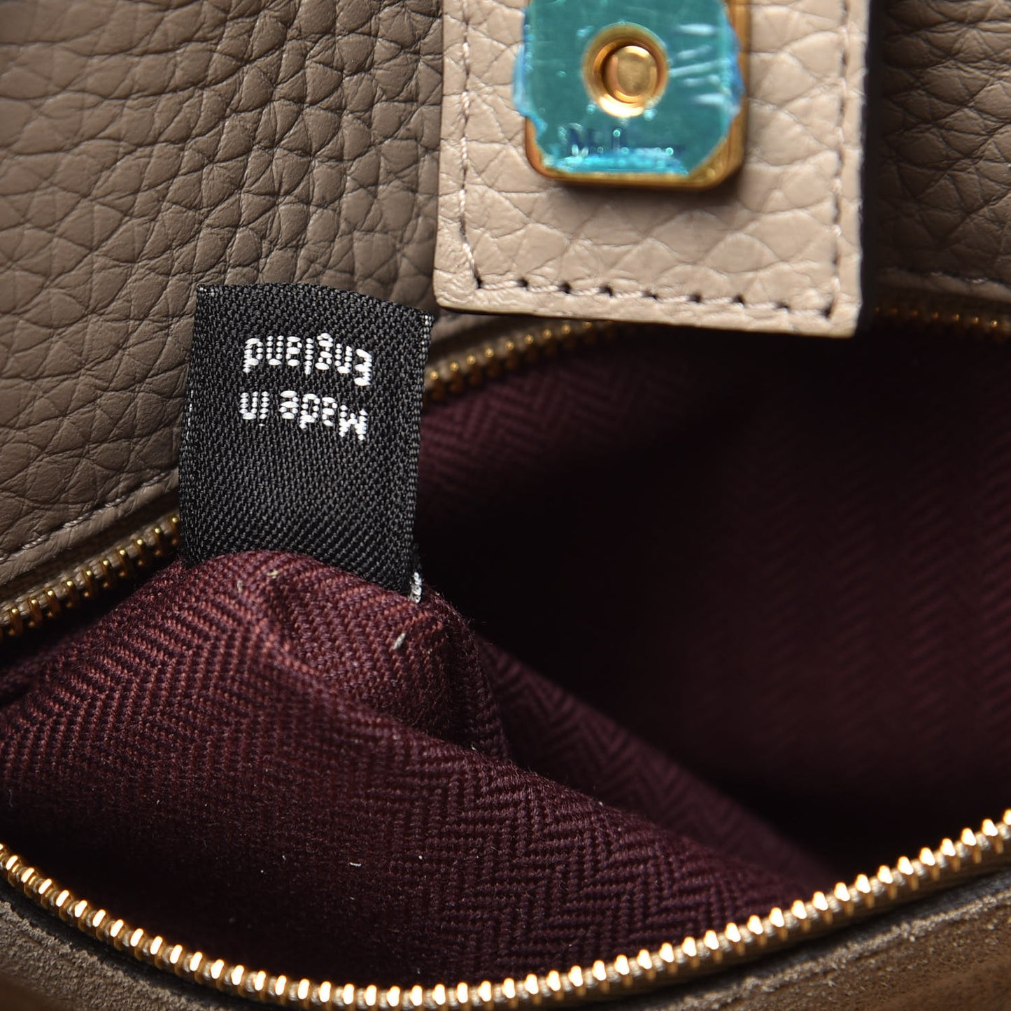 Heavy Grain Small Iris Tote Powder Grey Dark Clay