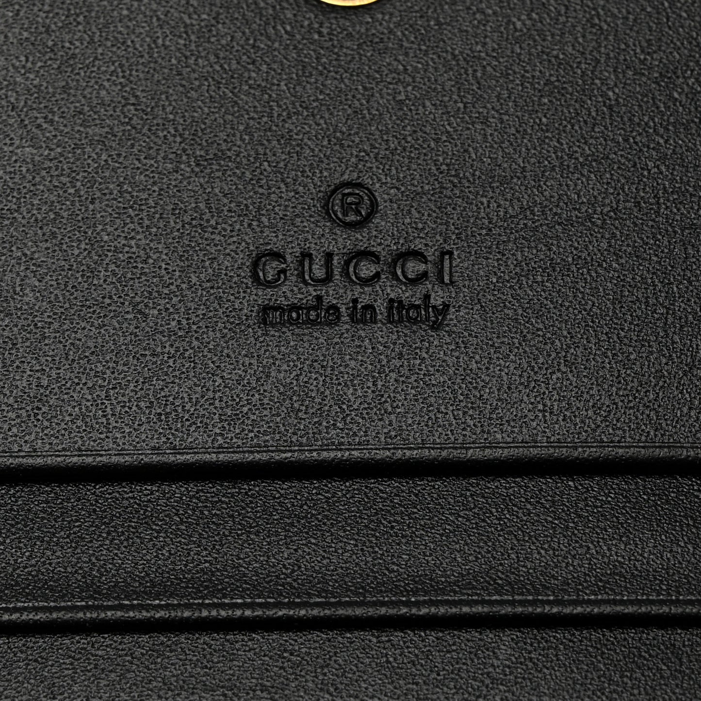 Guccissima Signature Crystal Cat Card Case Wallet Black