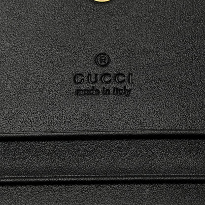 Gucci Guccissima Signature Crystal Cat Card Case Wallet Black 6 of 7