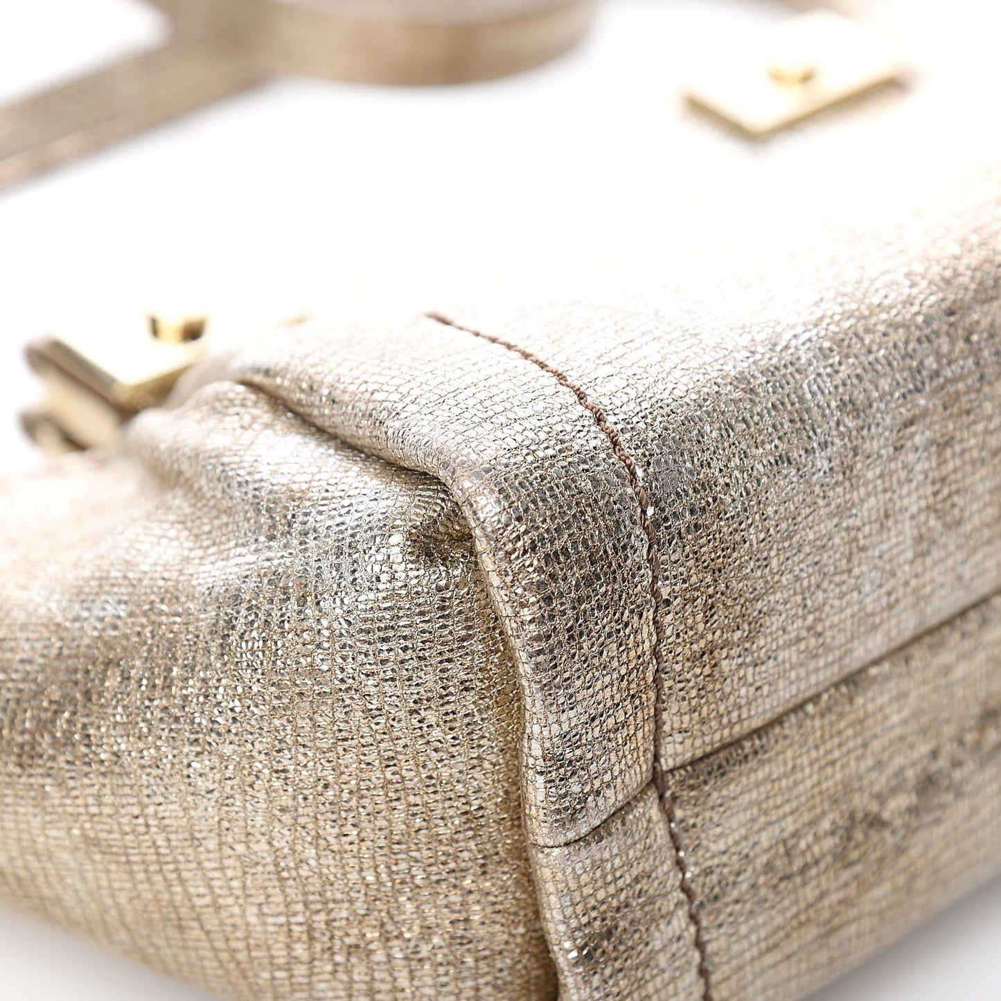 Metallic Trilogy Bowling Mini Crossbody Gold