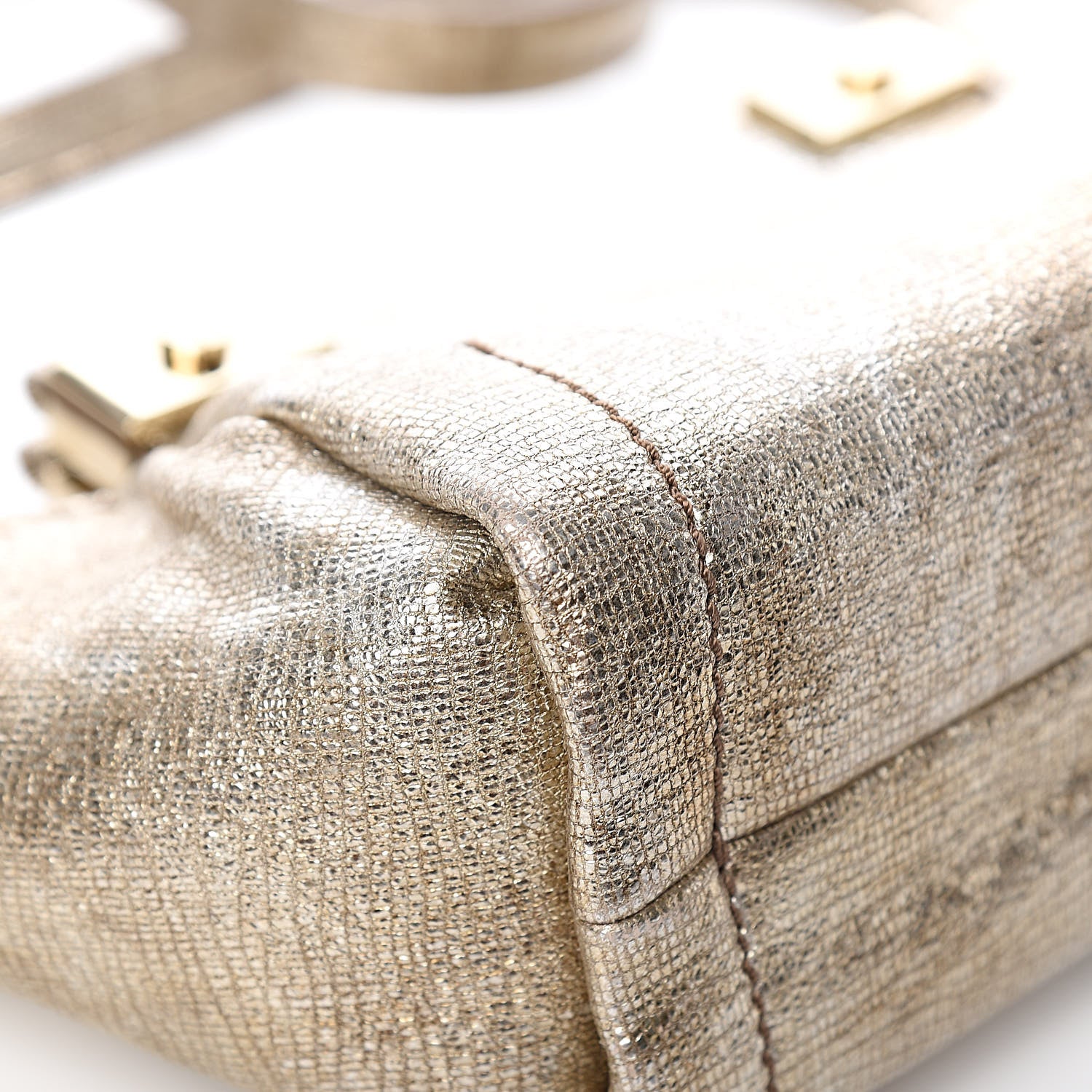 Lanvin Metallic Trilogy Bowling Mini Crossbody Gold 11 of 16