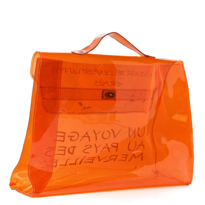 Hermes Vinyl Souvenir De L'Exposition Kelly Orange 2 of 12
