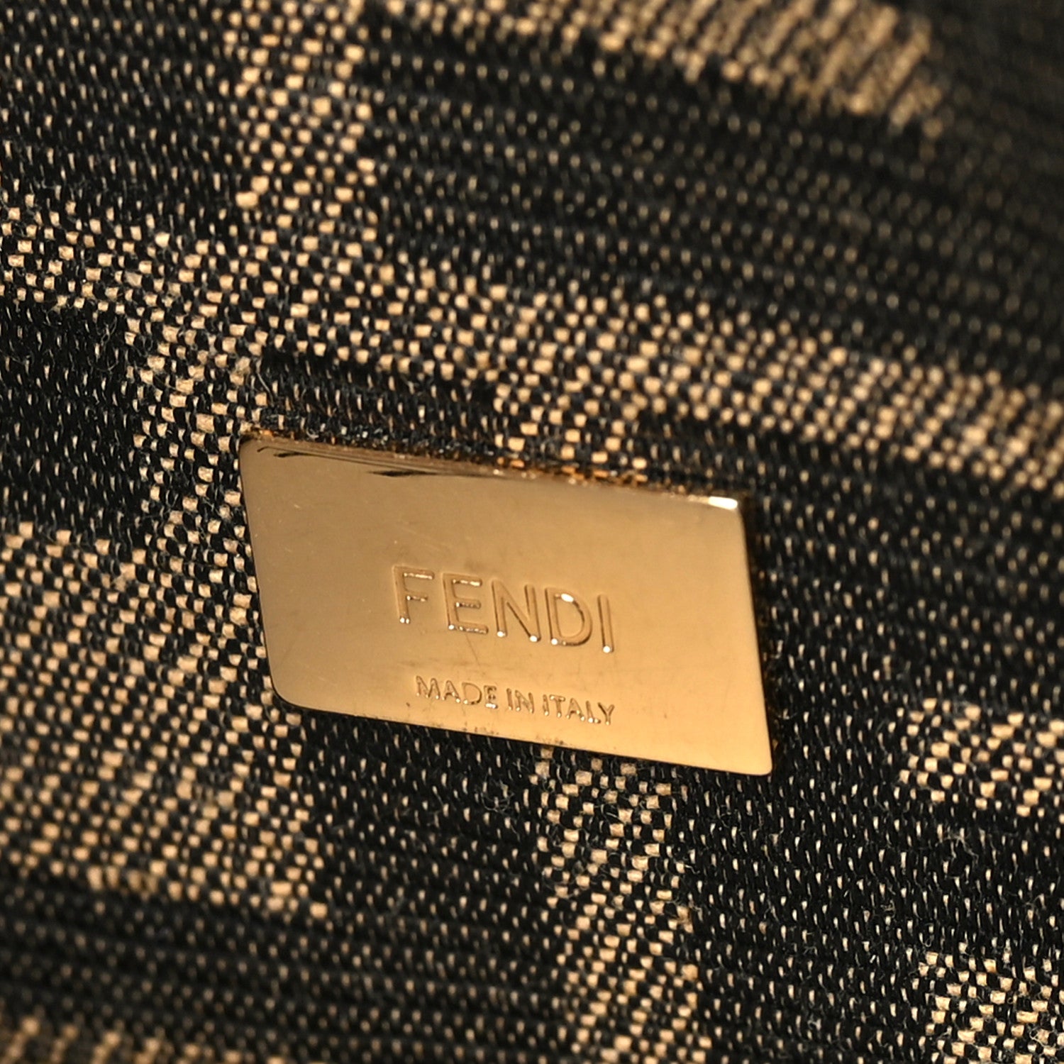 Fendi Fabric Jacquard FF 1974 Mini Baguette Tobacco Moro Black 6 of 10
