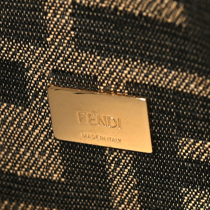 Fendi Fabric Jacquard FF 1974 Mini Baguette Tobacco Moro Black 6 of 10