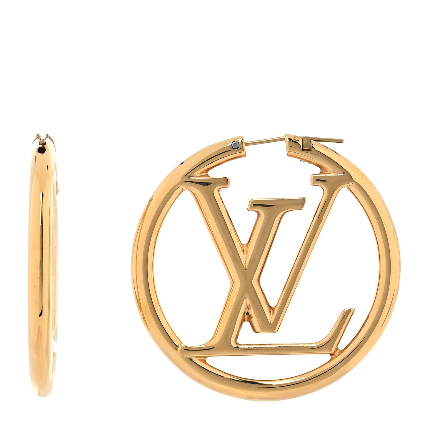 Metal Louise Hoop Earrings Gold