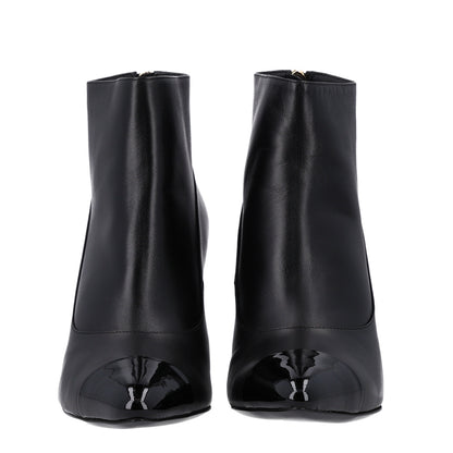 Chanel Lambskin Patent Calfskin Pearl Cap Toe Short Boots 36 Black 3 of 11