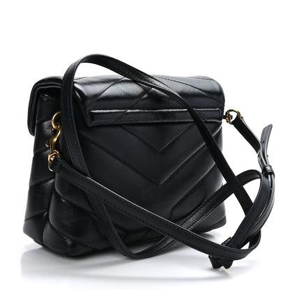 Saint Laurent Calfskin Y Quilted Monogram Toy Loulou Crossbody Bag Black 3 of 9