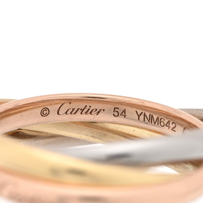 Cartier 18K Pink Yellow White Gold Small Trinity Ring 54 6.75 4 of 5
