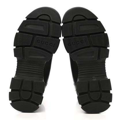 Gucci Calfskin Logo Ankle Boots 36.5 Black 5 of 10